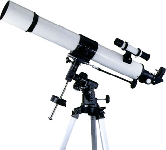 90mm/3.5"inch equatorial refracting telescope